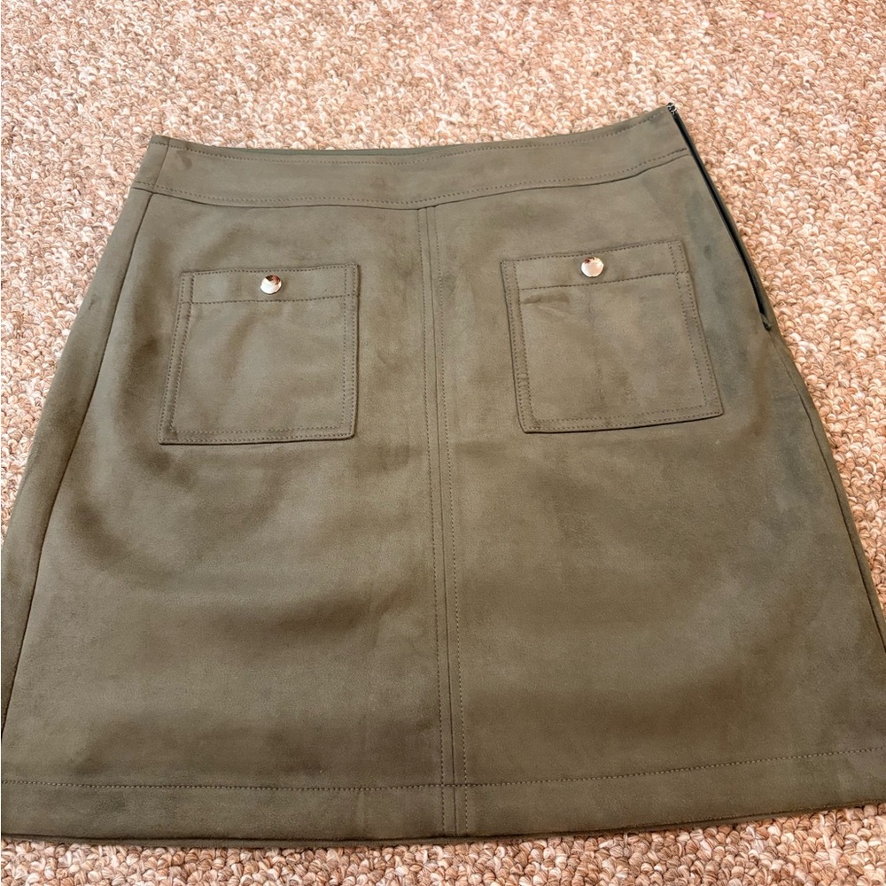 LOFT Green A-Line Mini Skirt Casual Cargo